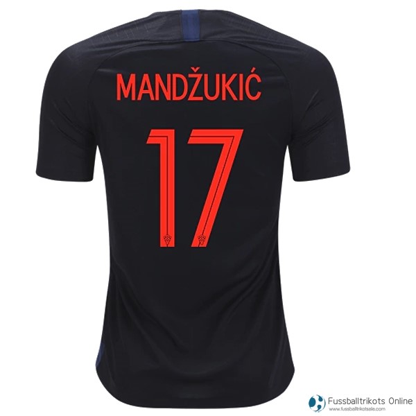 Kroatien Trikot Auswarts Mandzukic 2018 Blau Fussballtrikots Günstig